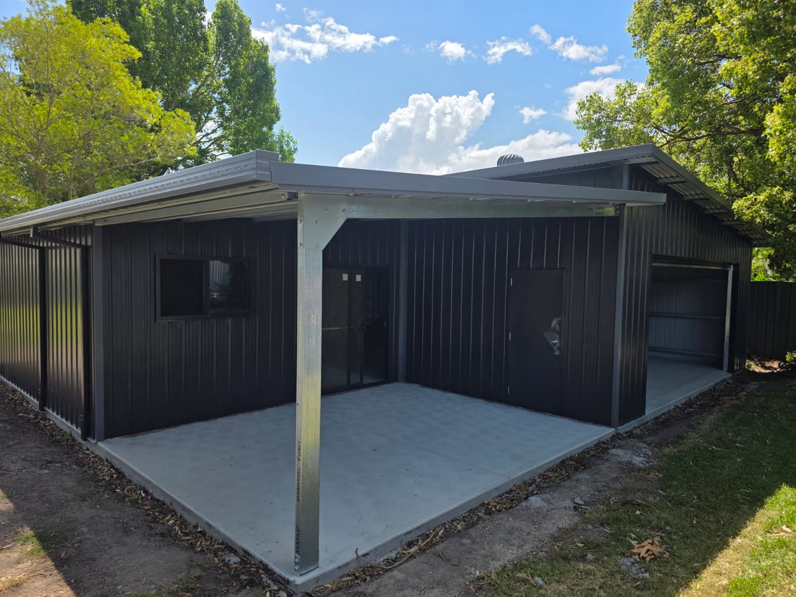 Garage with weather protection