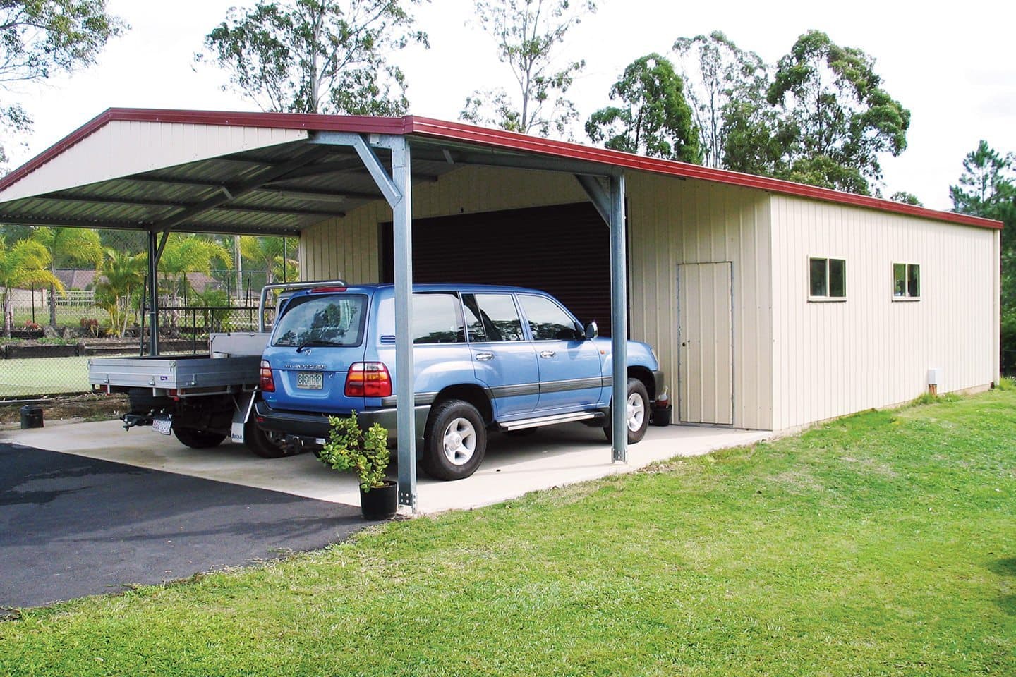 Combined garage and carport