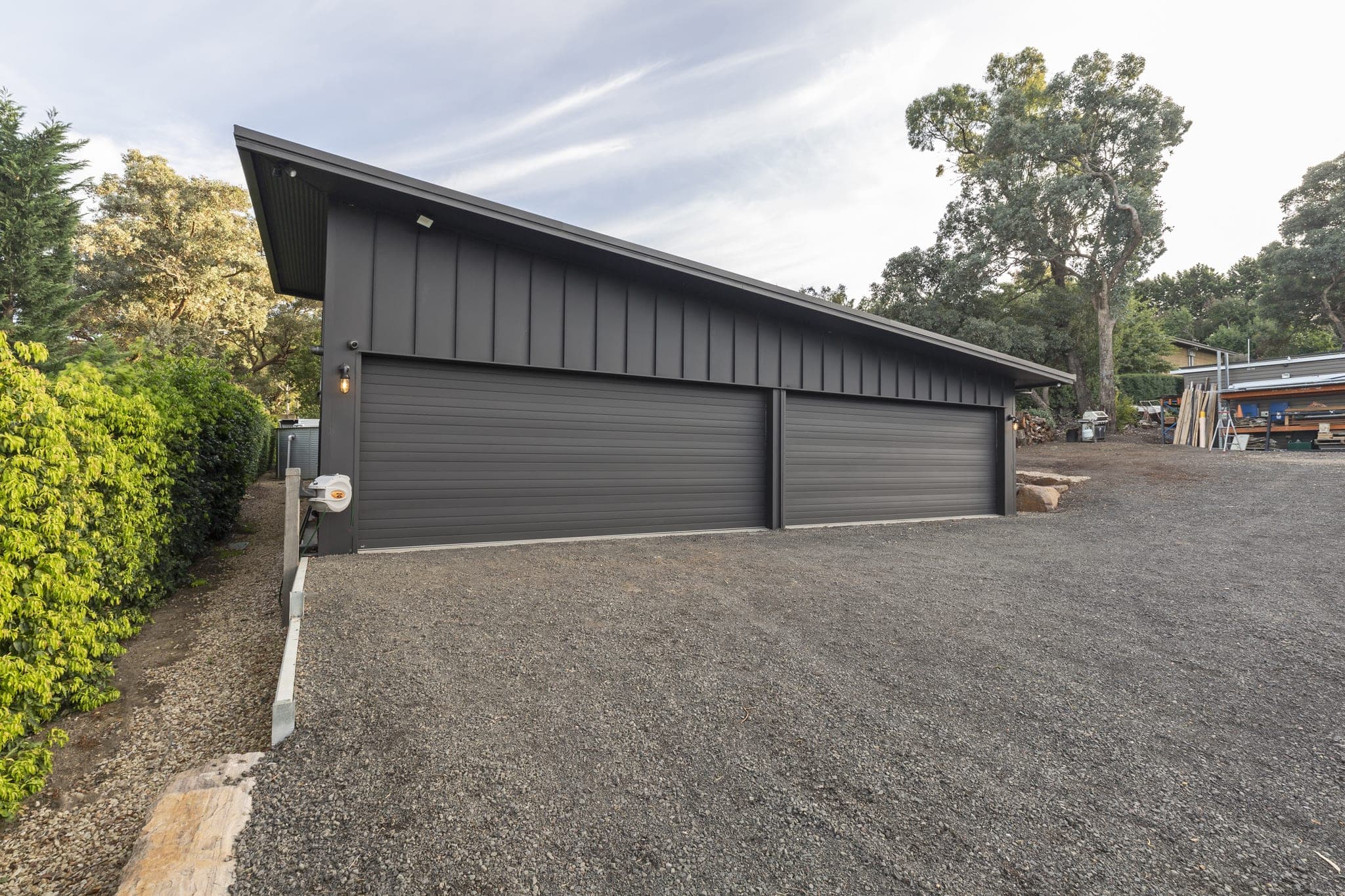 Skillion roof garage