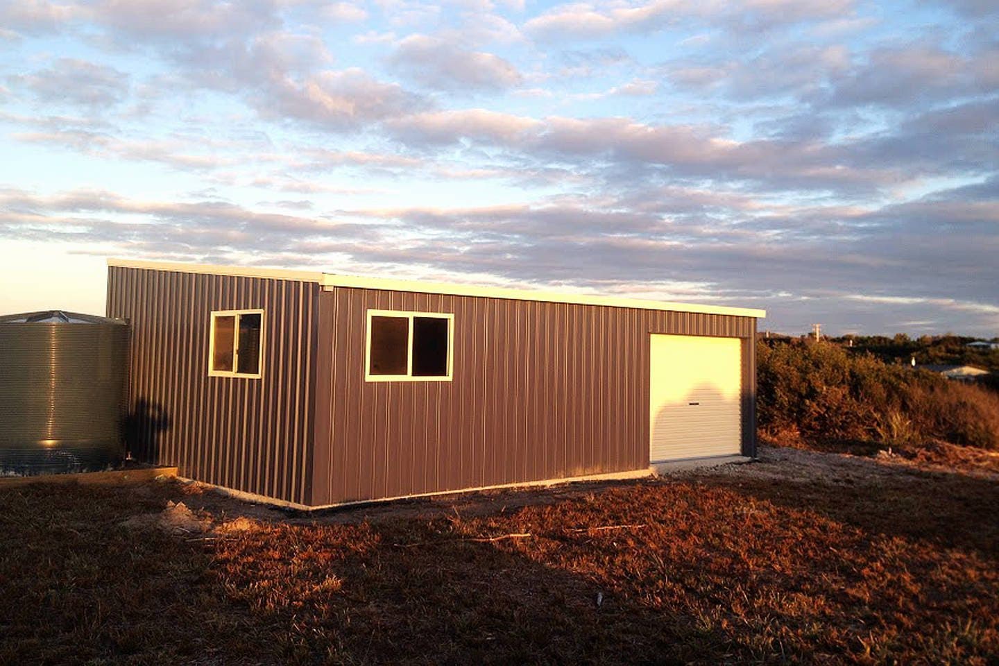 Skillion roof garage